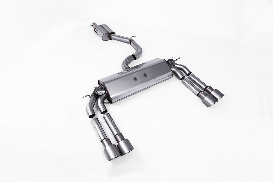 Audi S3 8V/V.2 - Resonated (Quieter) Cat-Back Exhaust System with Quad Round Titanium Trims