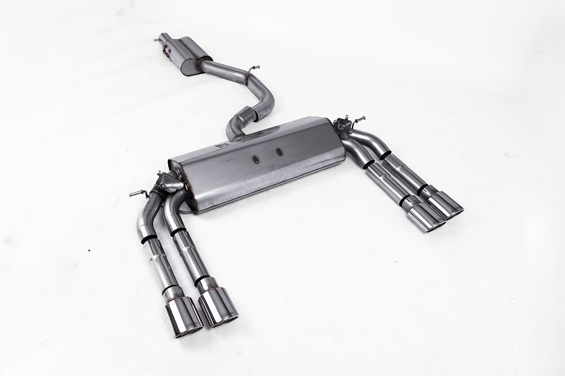 Audi S3 8V/V.2 - Resonated (Quieter) Cat-Back Exhaust System with Quad Oval Polished Trims