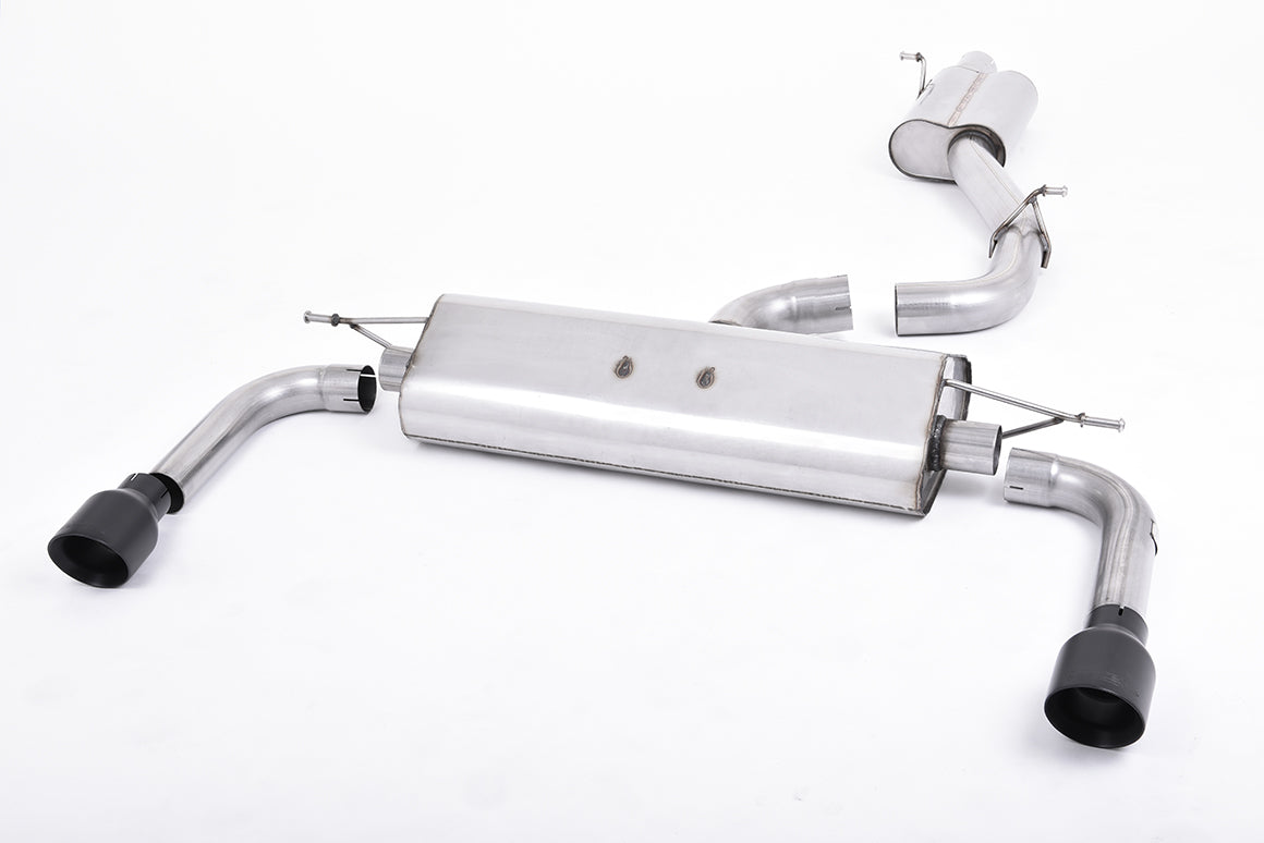 Audi A3 2.0 TFSI 8V (US only) - Resonated (Quieter) Cat-Back Exhaust System with Cerakote Black Trims