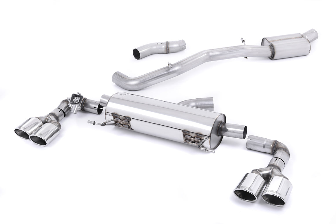Audi S1 - Resonated (Quieter) Cat-Back Exhaust System with Quad Polished Oval Trims