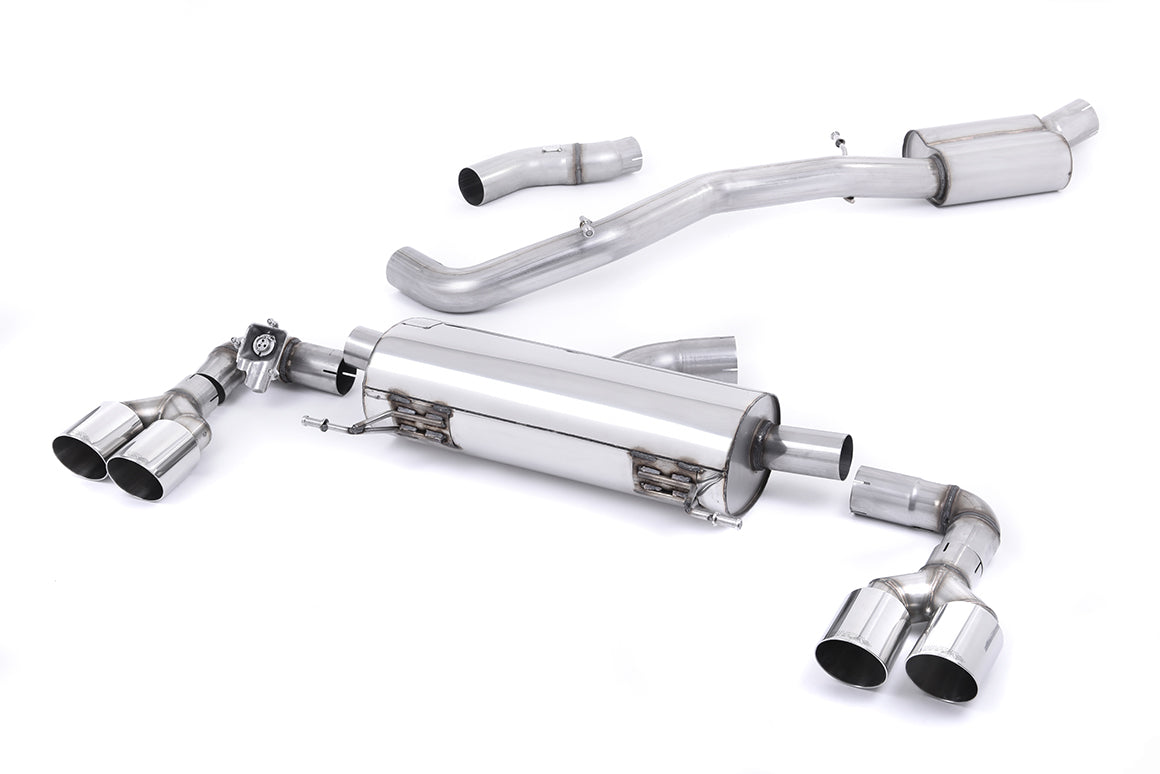 Audi S1 - Resonated (Quieter) Cat-Back Exhaust System with Quad Polished Round Trims