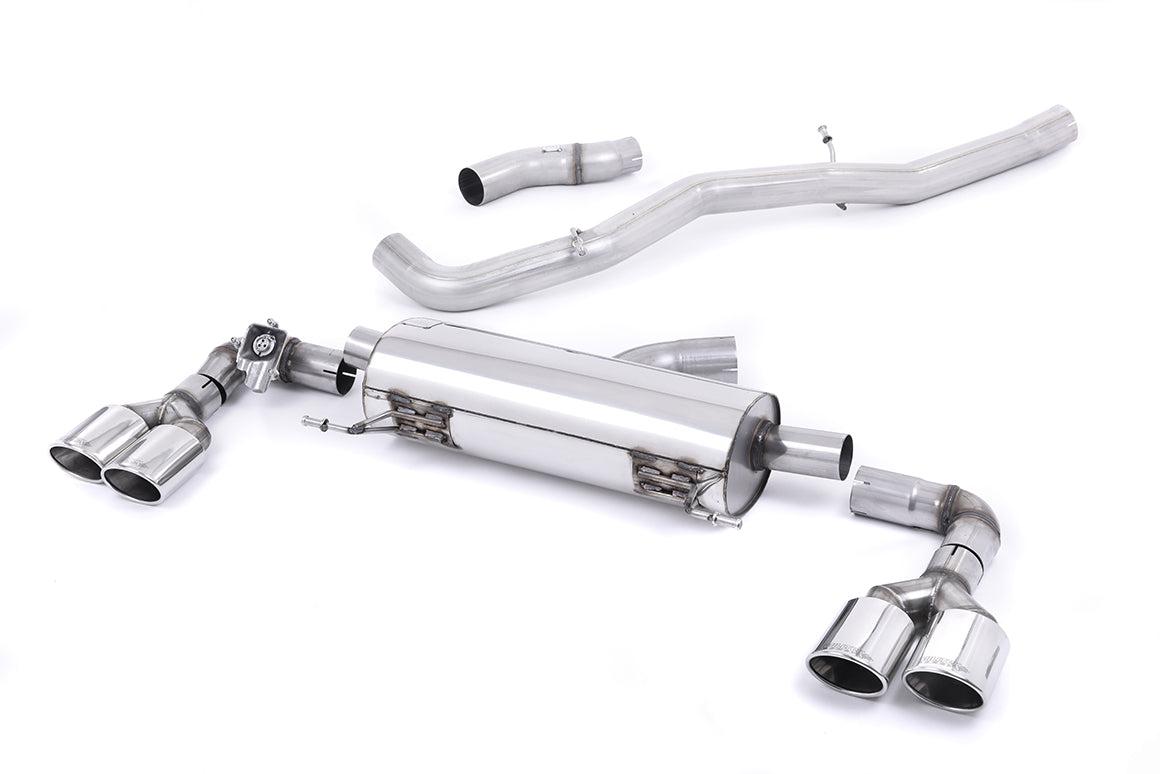 Milltek Exhaust Audi S1 2.0 TFSi Quattro Cat back Exhaust System Non Resonated Quad Polish Oval SSXAU491 - TMC Motorsport