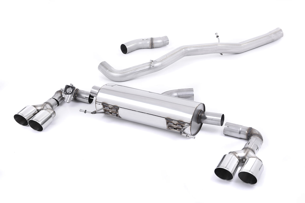 Milltek Exhaust Audi S1 2.0 TFSi Quattro 2014 on Cat back Exhaust System Non Resonated Quad Polish Round SSXAU492 - TMC Motorsport