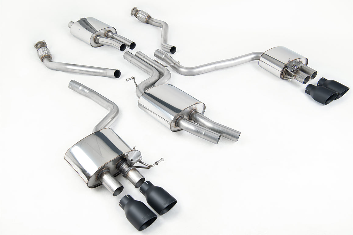Audi SQ5 Supercharged - Cat-Back Exhaust System with Quad Cerakote Black Trims