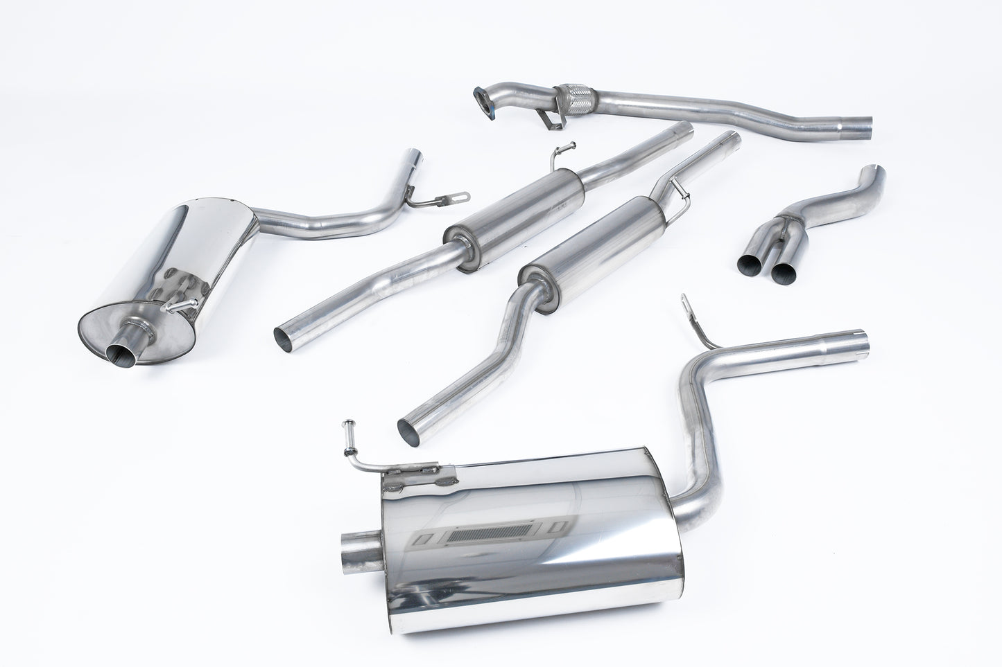 Audi A4 1.8T B6 Quattro Avant (5-speed) - Resonated (Quieter) Cat-Back Exhaust System with 90mm GT90 trims