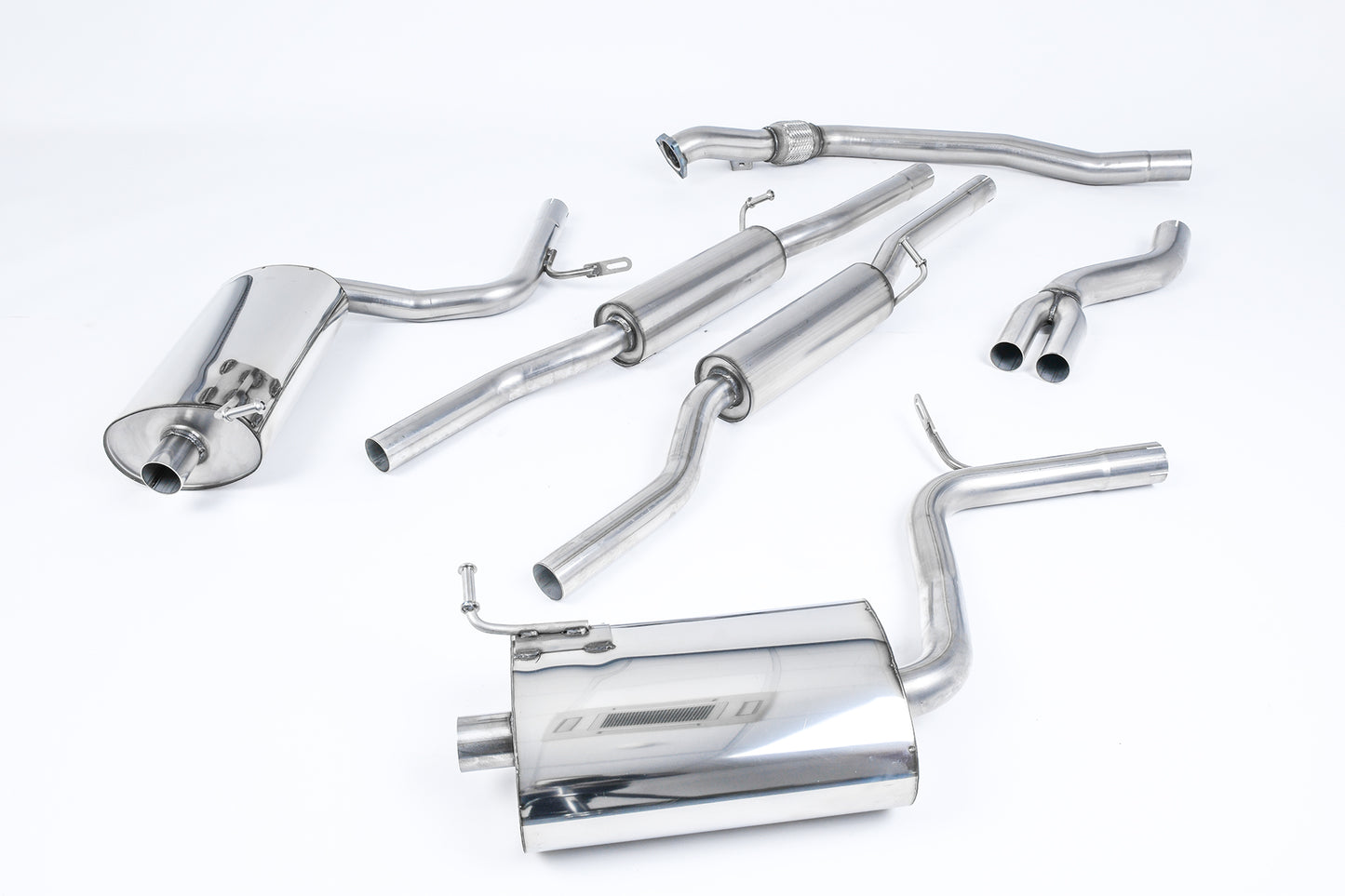 Audi A4 1.8T B6 Quattro - Resonated (Quieter) Cat-Back Exhaust System with 90mm GT90 Trims