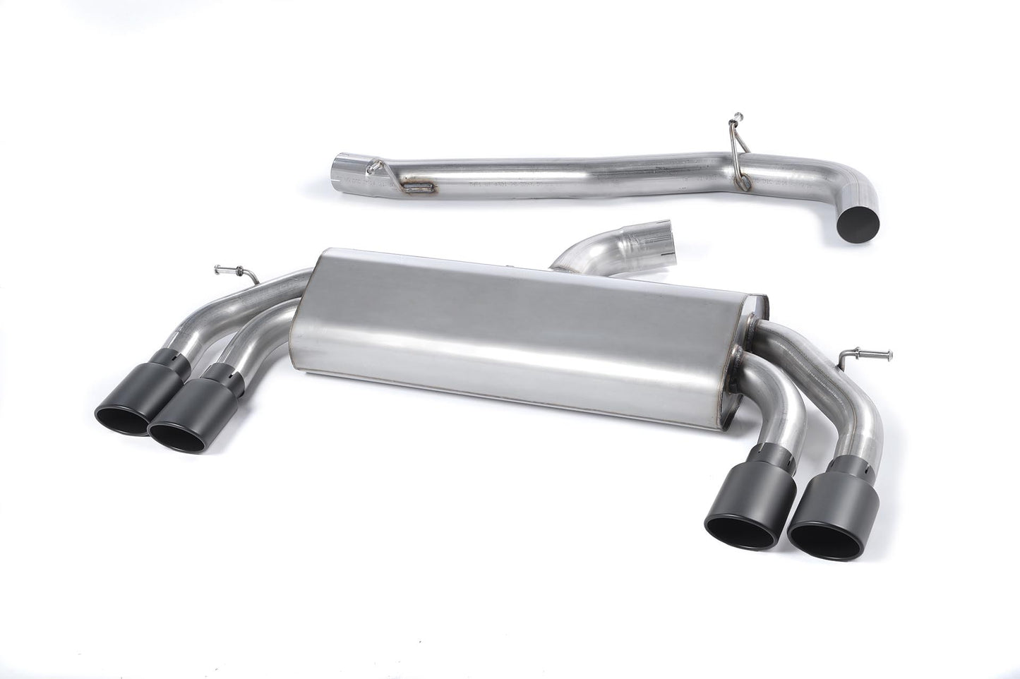 Audi S3 8V/8V.2 - Non-Valved & Non-Resonated Cat-Back Race Exhaust System (Louder) with Quad Oval Cerakote Black Trims