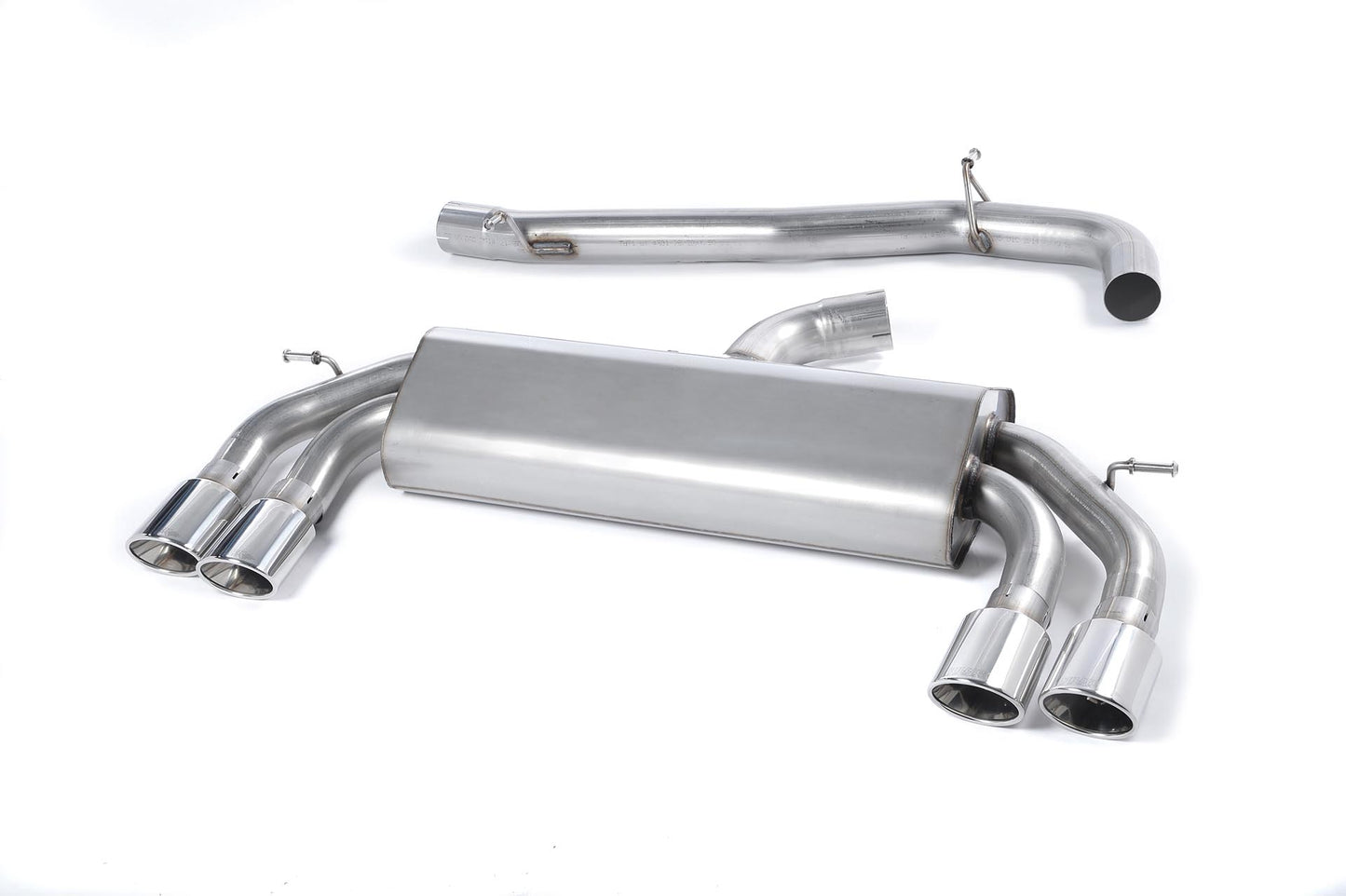 Audi S3 8V/8V.2 - Non-Valved & Non-Resonated (Loudest) Cat-Back Race Exhaust System with Quad Oval Polished Trims