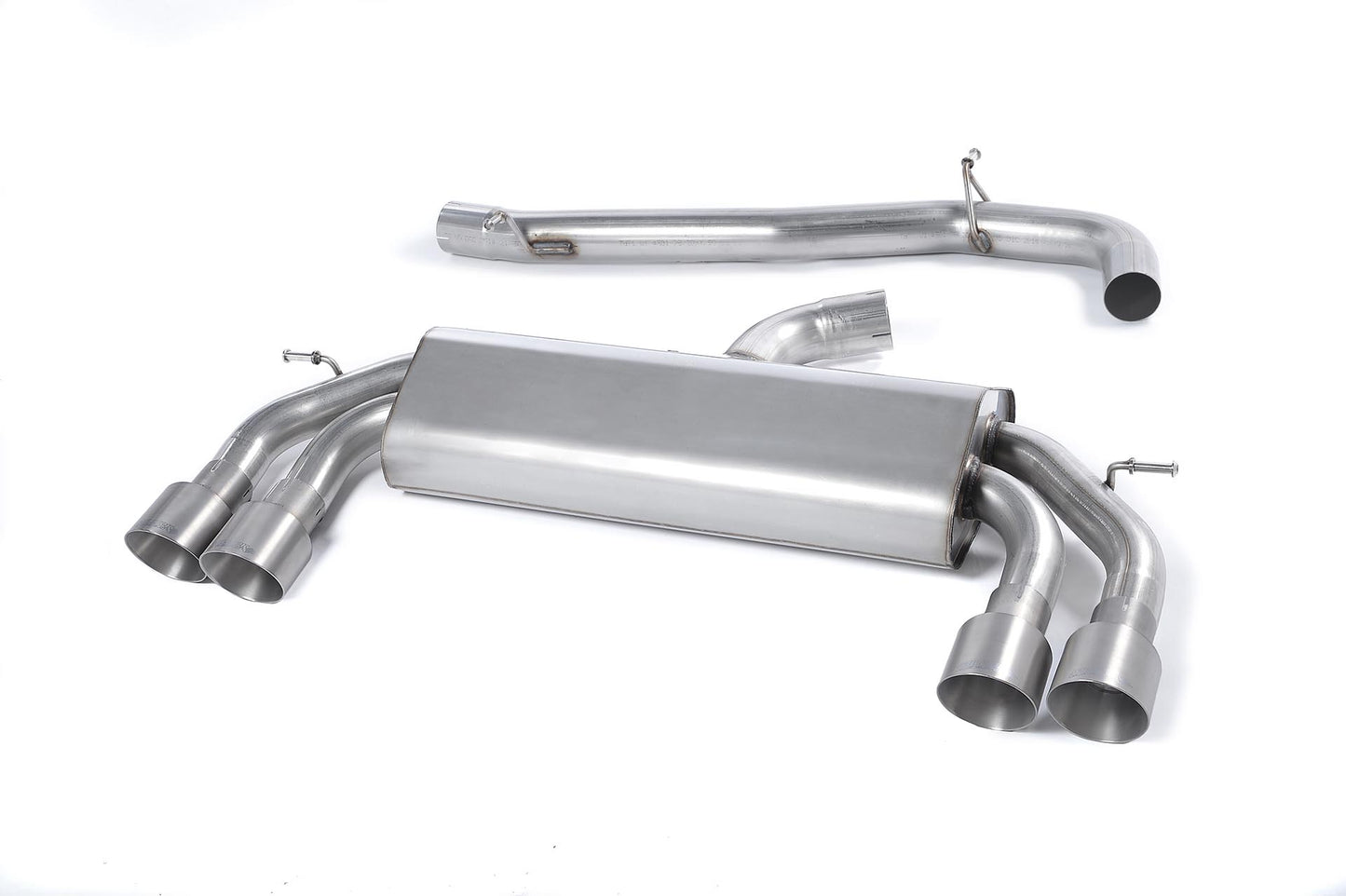 Audi S3 8V/8V.2 - Non-Valved & Non-Resonated (Louder) Cat-Back Race Exhaust System with Quad Round Titanium Trims