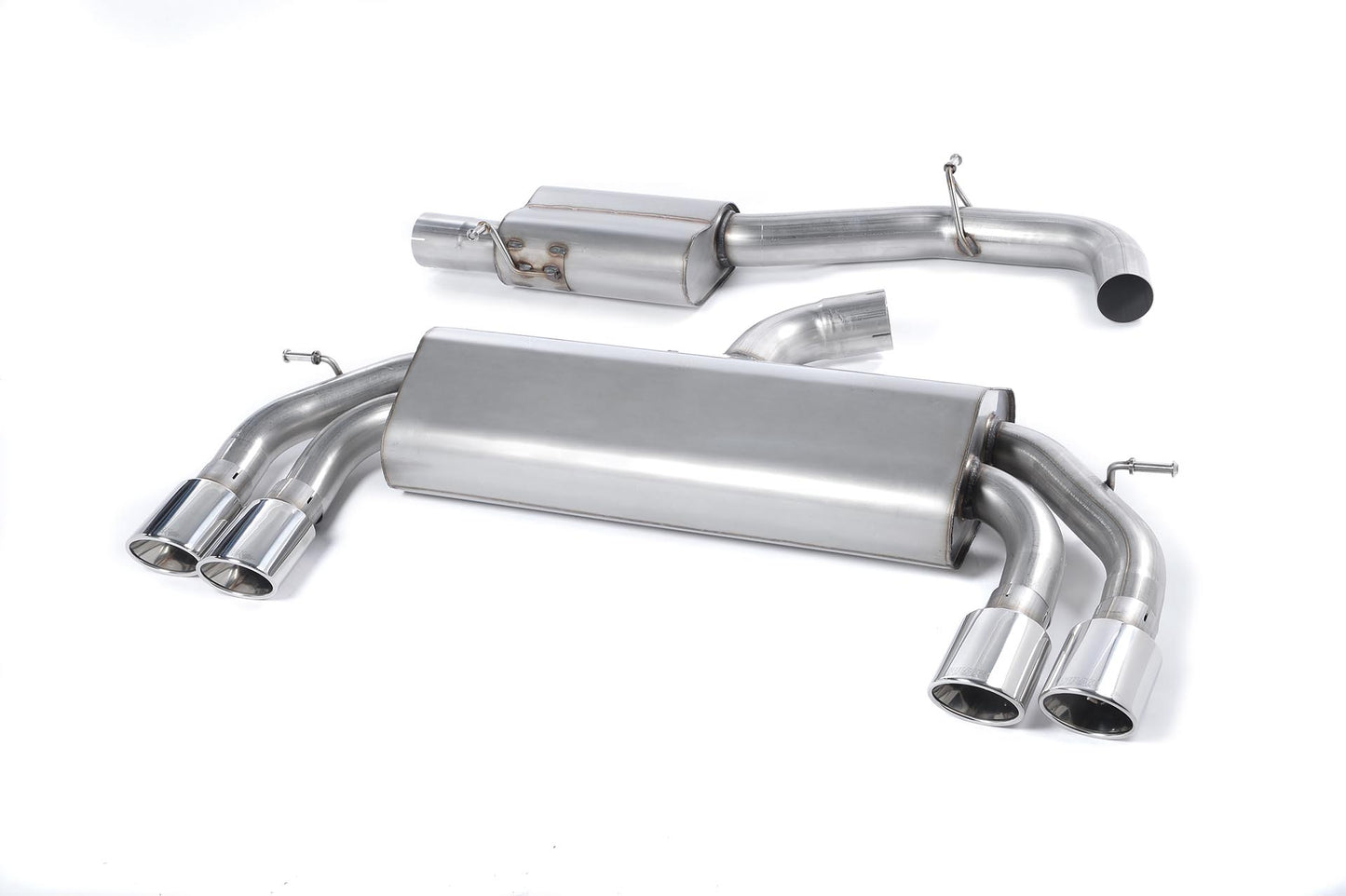 Audi S3 8V/8V.2 - Non-Valved & Resonated (Quieter) Cat-Back Race Exhaust System with Quad Oval Polished Trims