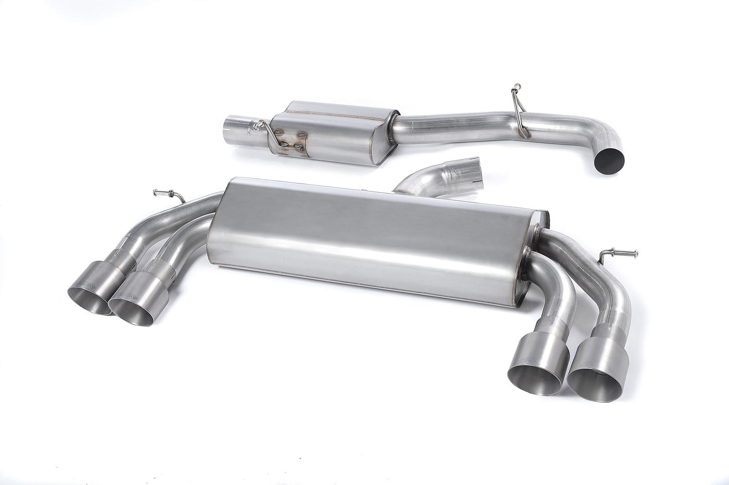Audi S3 8V/8V.2 - Non-Valved & Resonated (Quieter) Cat-Back Race Exhaust System with Quad Round Titanium Trims
