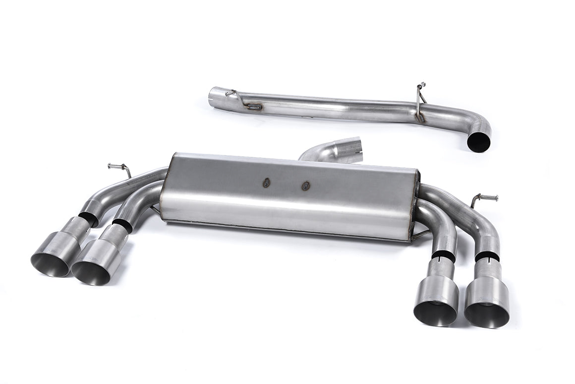 Audi S3 8V/8V.2 Sportback Non GPF - Non-Valved & Non-Resonated (Louder) Cat-Back Race Exhaust System with Quad Round Titanium Trims