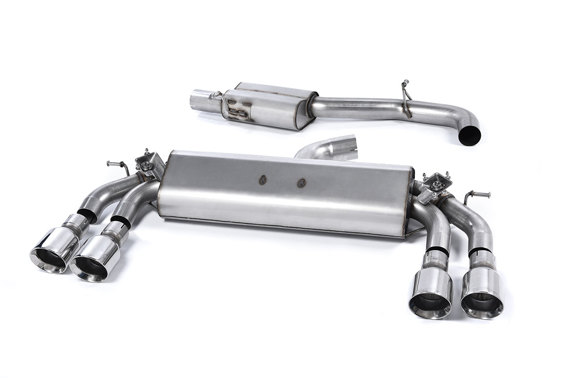 Audi S3 8V/8V.2 Sportback Non GPF - Non-Valved & Resonated (Quieter) Cat-Back Race Exhaust System with Quad Round Polished Trims