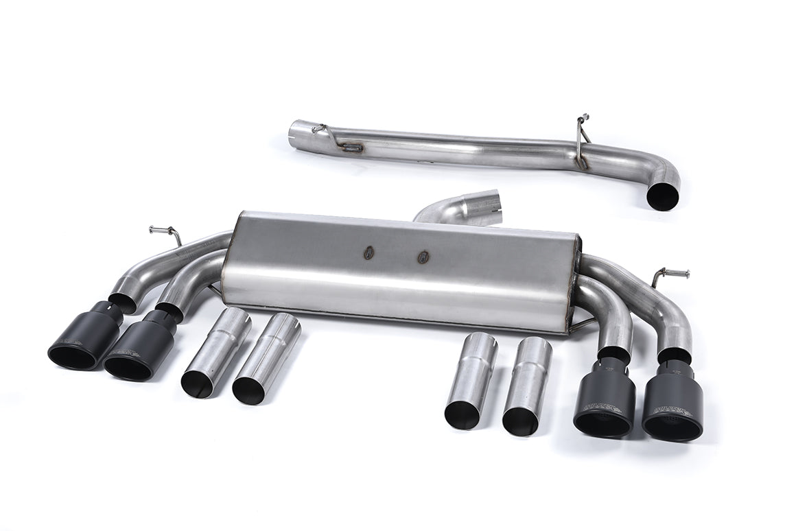 Audi S3 8V/V.2 - Non-Valved & Non-Resonated (Louder) Cat-Back Race Exhaust System with Quad Round Titanium Trims