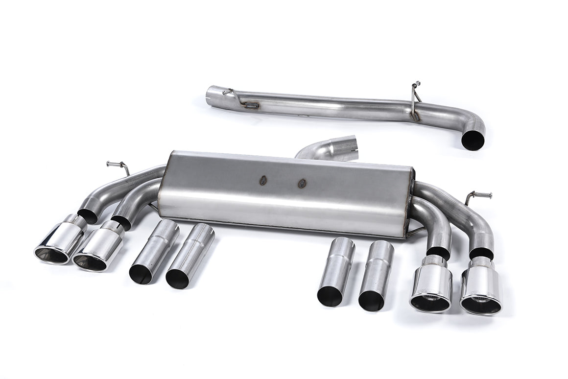 Audi S3 8V/V.2 - Non-Valved & Non-Resonated (Louder) Cat-Back Race Exhaust System with Quad Oval Polished Trims