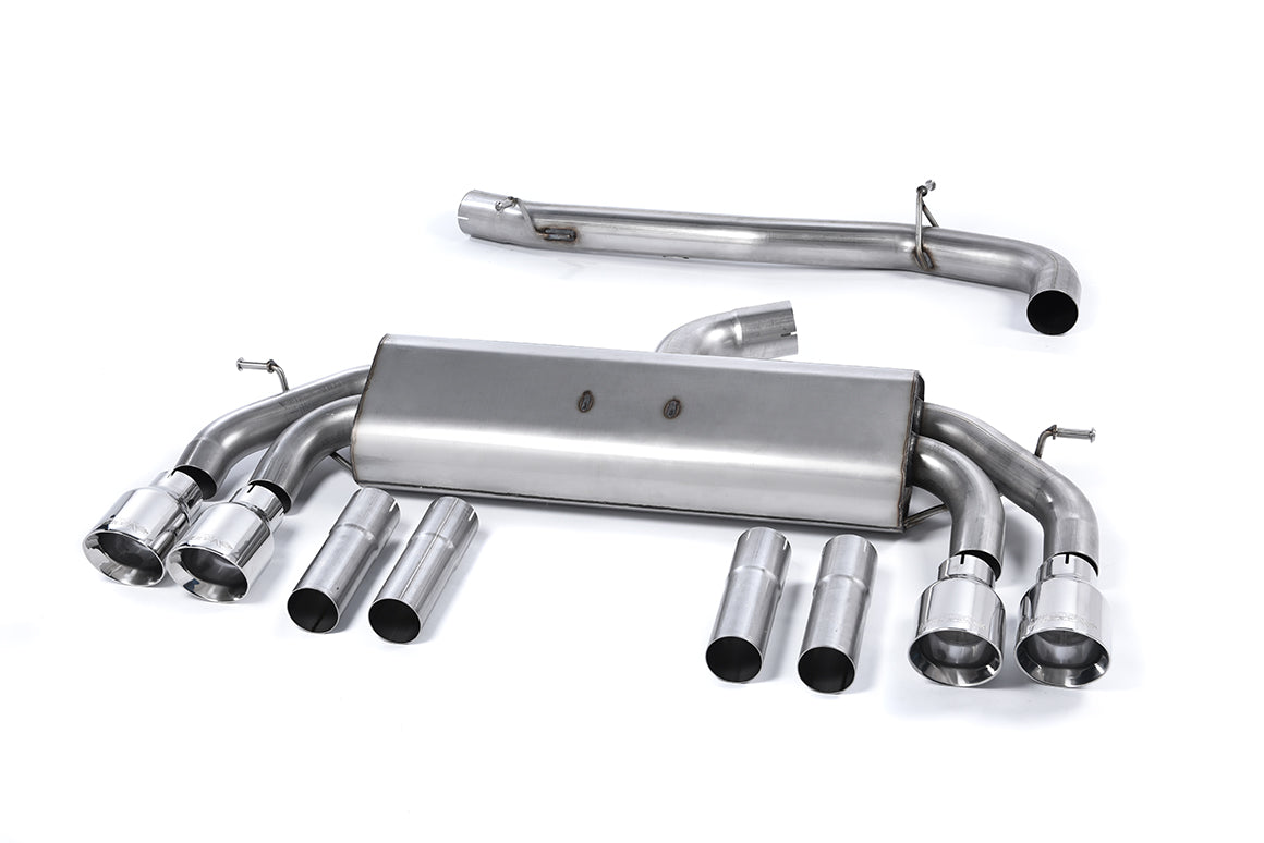 Audi S3 8V/V.2 - Non-Valved & Non-Resonated (Louder) Cat-Back Race Exhaust System with Quad Round Polished Trims