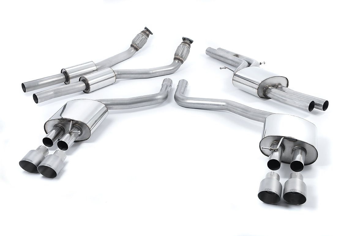 Audi S6 C7/S7 Sportback - Resonated (Quieter) Cat-Back Exhaust System with Titanium Trims