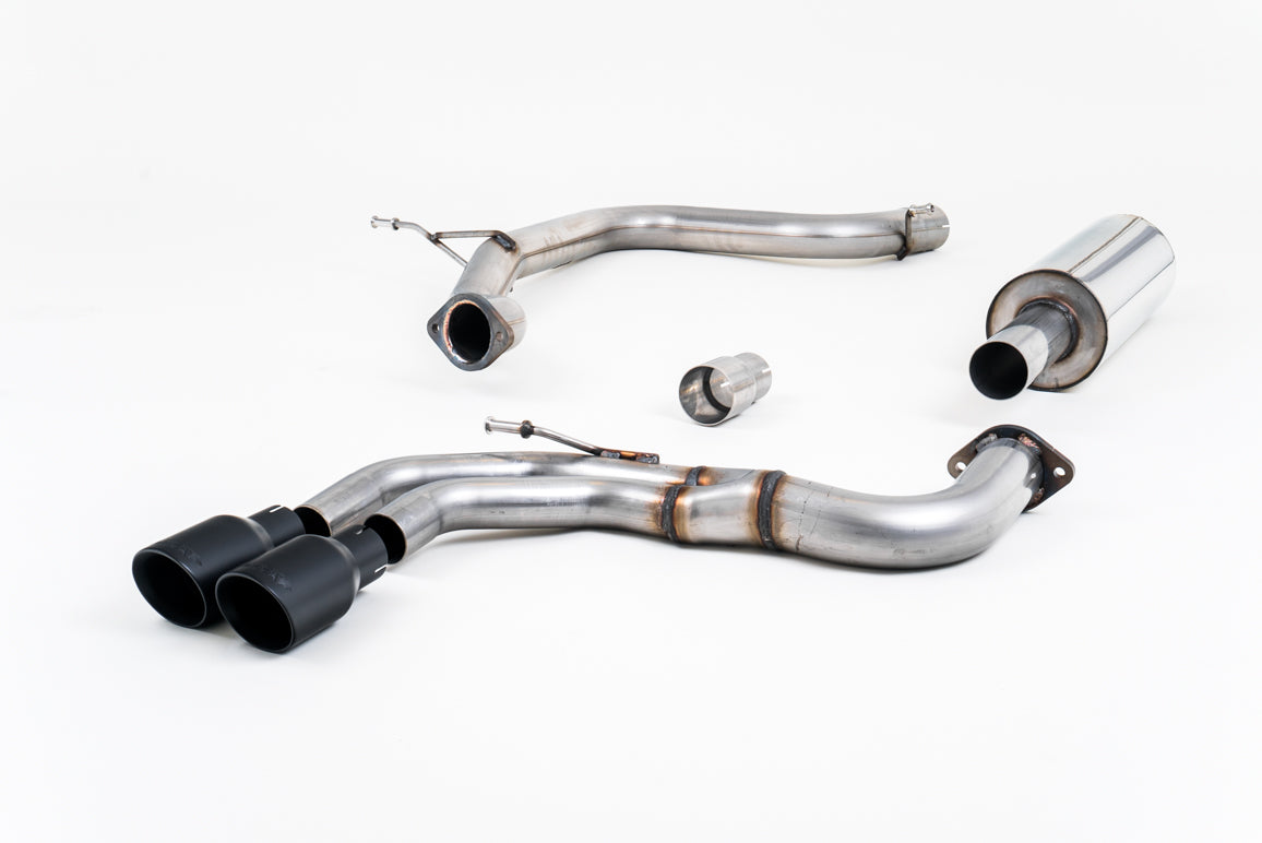 Audi A3 2.0 TDI MQB - Resonated (Quieter) Cat-Back Exhaust System with Cerakote Black Trims
