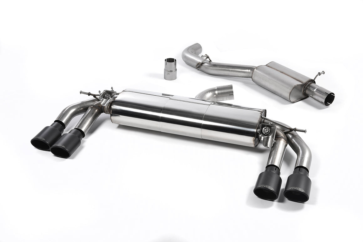 Audi TTS MK3 - Resonated (Quieter) Cat-Back Exhaust System with Cerakote Black Oval Tips