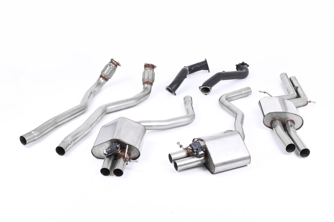 Audi RS6/RS7 C7 - Road+ Complete Exhaust System with Catalyst Bypass - Uses OE Trims
