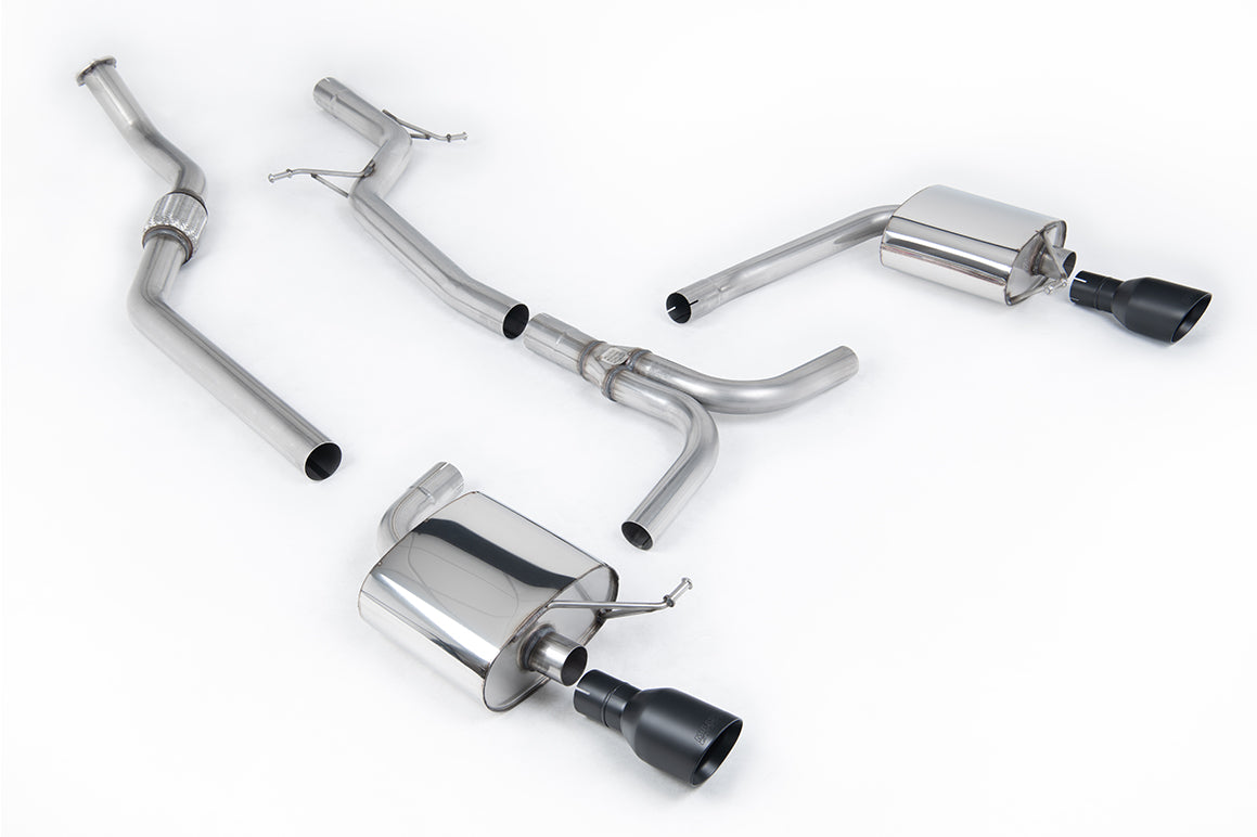 Audi A4 2.0 B8 S line (Tiptronic) - Non-Resonated (Louder) Cat-Back Exhaust System with Dual-outlet GT100 Trims