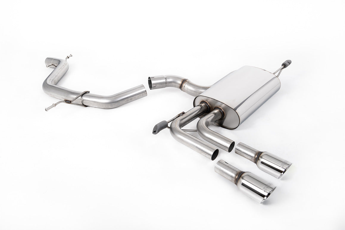 Audi A3 2.0T FSI - Non-Resonated (Louder) Cat-Back Exhaust System with GT-80 Polished Trims