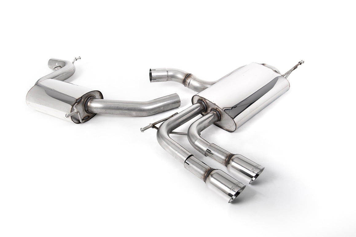 Audi A3 2.0T FSI - Resonated (Quieter) Cat-Back Exhaust System with Smaller Volume Rear Silencer and GT-80 Polished Trims