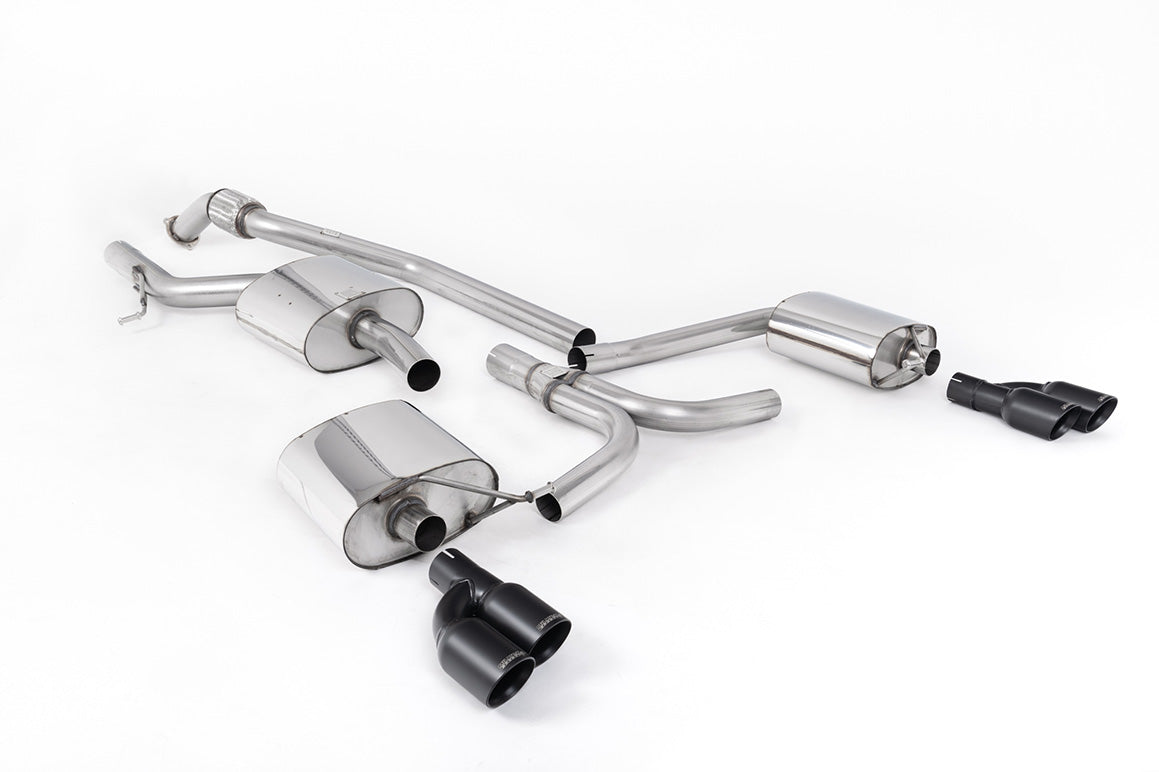 Audi A5 2.0 TFSI - Cat-Back Exhaust System with Cerakote Black Quad Outlet Trims