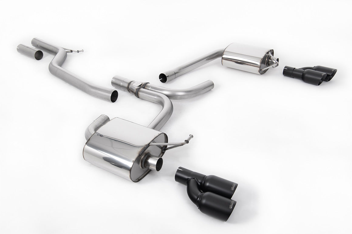 Audi A4 3.0 TDI B8/Audi A5 (Multitronic) - Cat-Back Exhaust System with Cerakote Black Quad Outlet Trims (requires S-Line Valance)