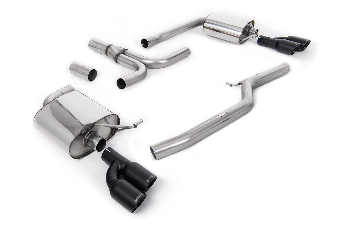 Audi A5 3.0 TDI - Cat-Back Exhaust System with Quad Outlet GT-80 Cerakote Black Trims