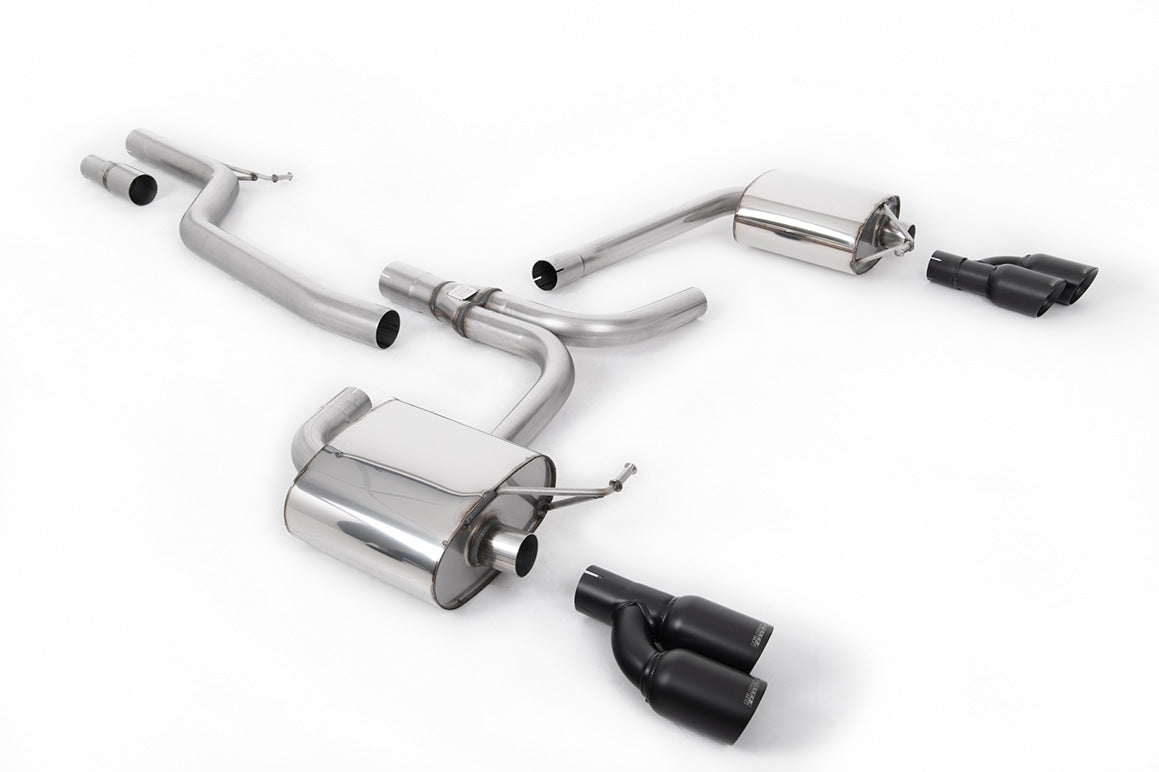 Audi A4 2.0 TDI B8/A5 S-line - Cat-Back Exhaust System with Cerakote Black Quad Outlet Trims