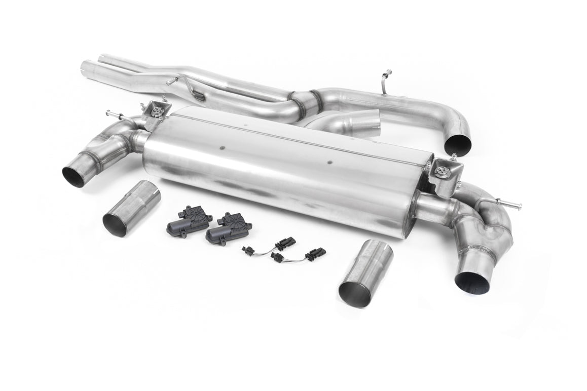 Audi RS3 8V - Non-Resonated (Louder) Cat-Back Exhaust System with Cerakote Black Oval Trims
