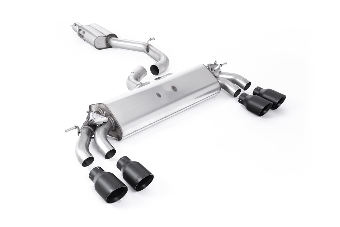 Audi S3 8V.2 - Resonated (Quieter) GPF/OPF-Back Exhaust System with Quad Round Cerakote Black Tips