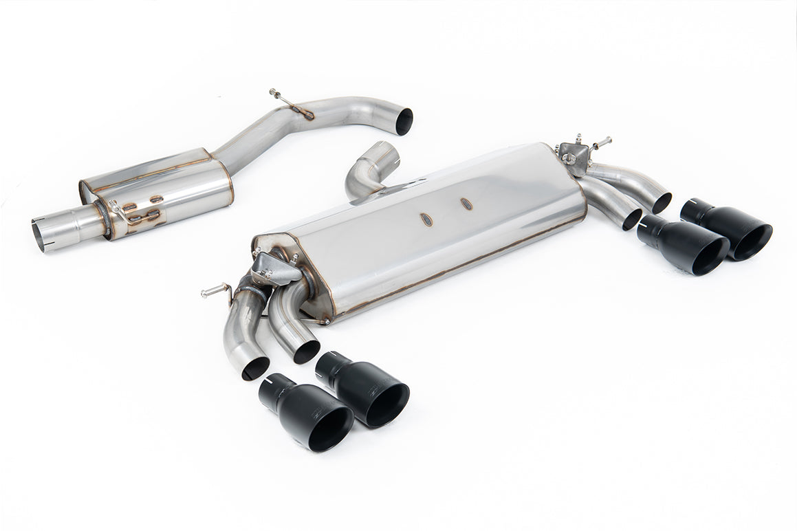 Audi S3 8V.2 Sportback - Resonated (Quieter) GPF/OPF-Back Exhaust System with Quad Round Cerakote Black Trims