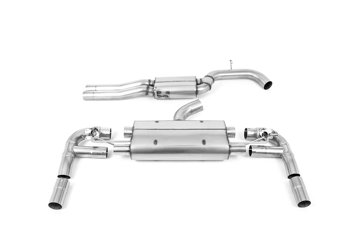 Audi RS3 8V - 80MM Resonated (Quieter) Cat-Back Exhaust System with Polished Trims