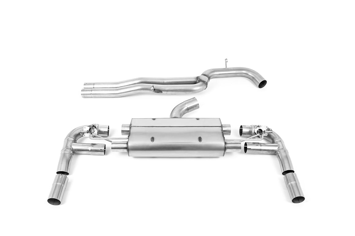 Audi RS3 8V - 80MM Non-Resonated (Louder) Cat-Back Exhaust System with Burnt Titanium Trims