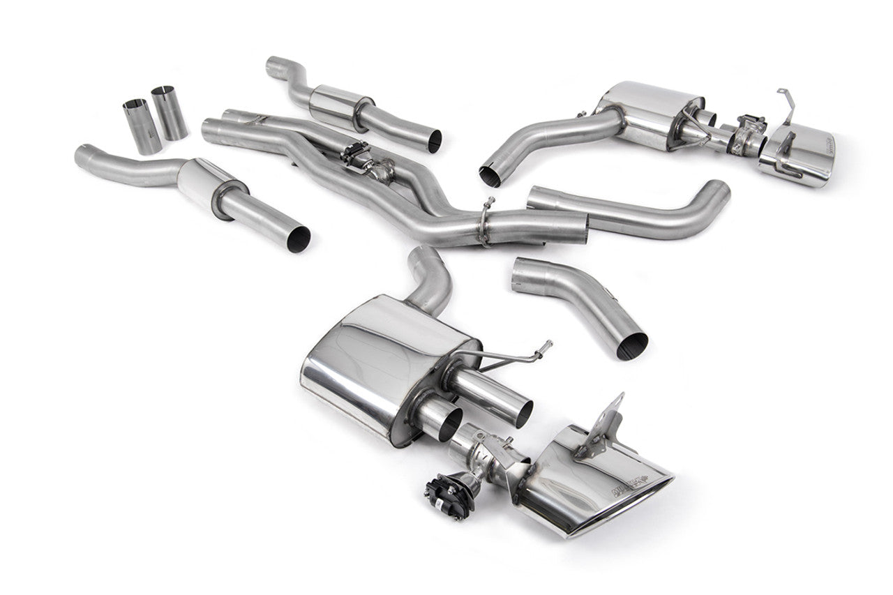 Milltek Cat Back System Resonated (Twin 80mm) with Polished Oval Trims - Requires OE system to be Cut - Designed for Customers who will be upgrading to Turbo Back in the Future - RS7 - C8 4.0 - TMC Motorsport