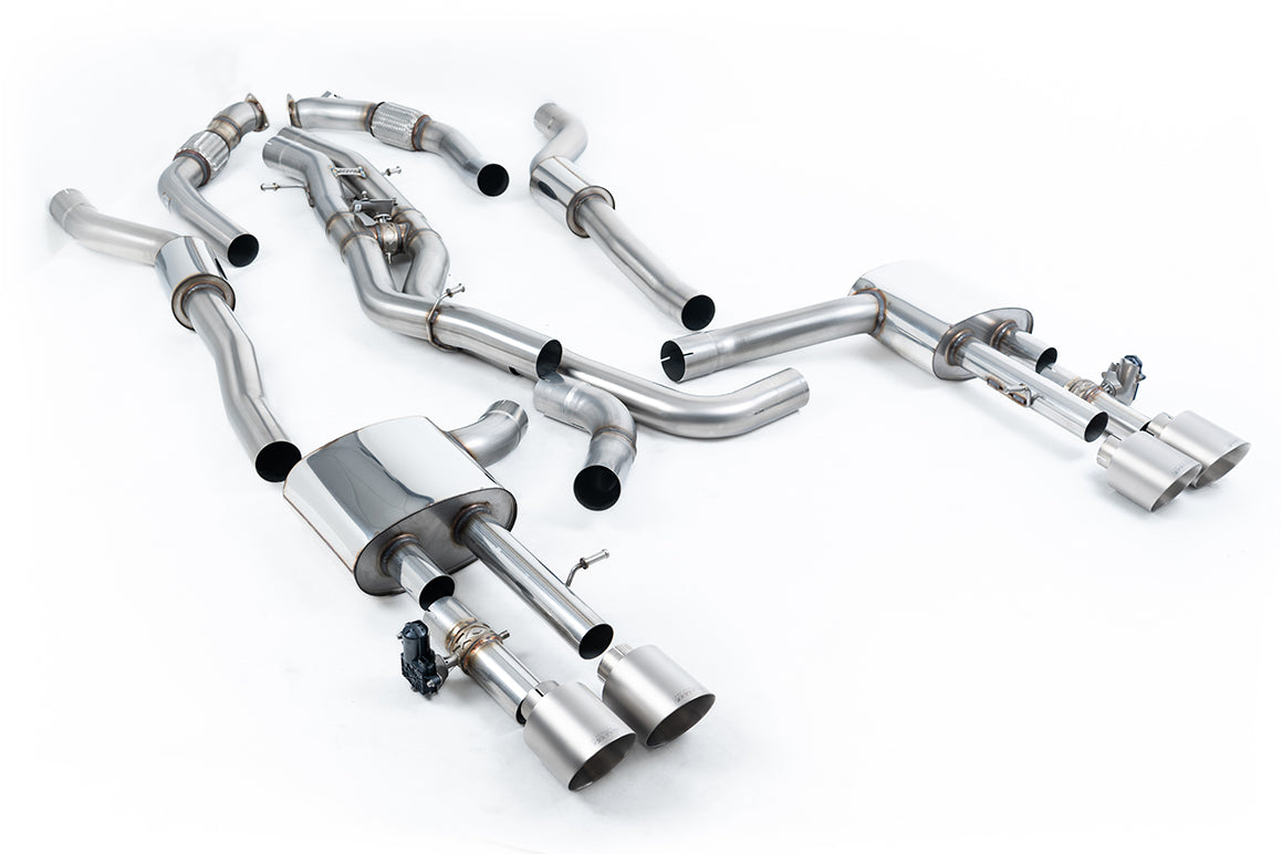 Audi S8 D5 V8 - Resonated (Quieter) OPF-Back Exhaust System with GT-115 Titanium Trims