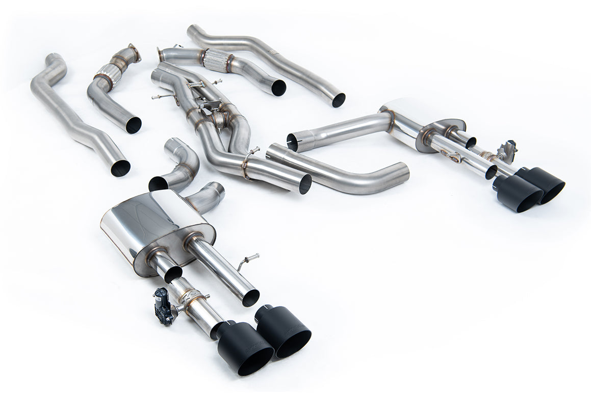 Audi S8 D5 V8 - Non-Resonated (Louder) OPF-Back Exhaust System with GT-115 Cerakote Black Trims