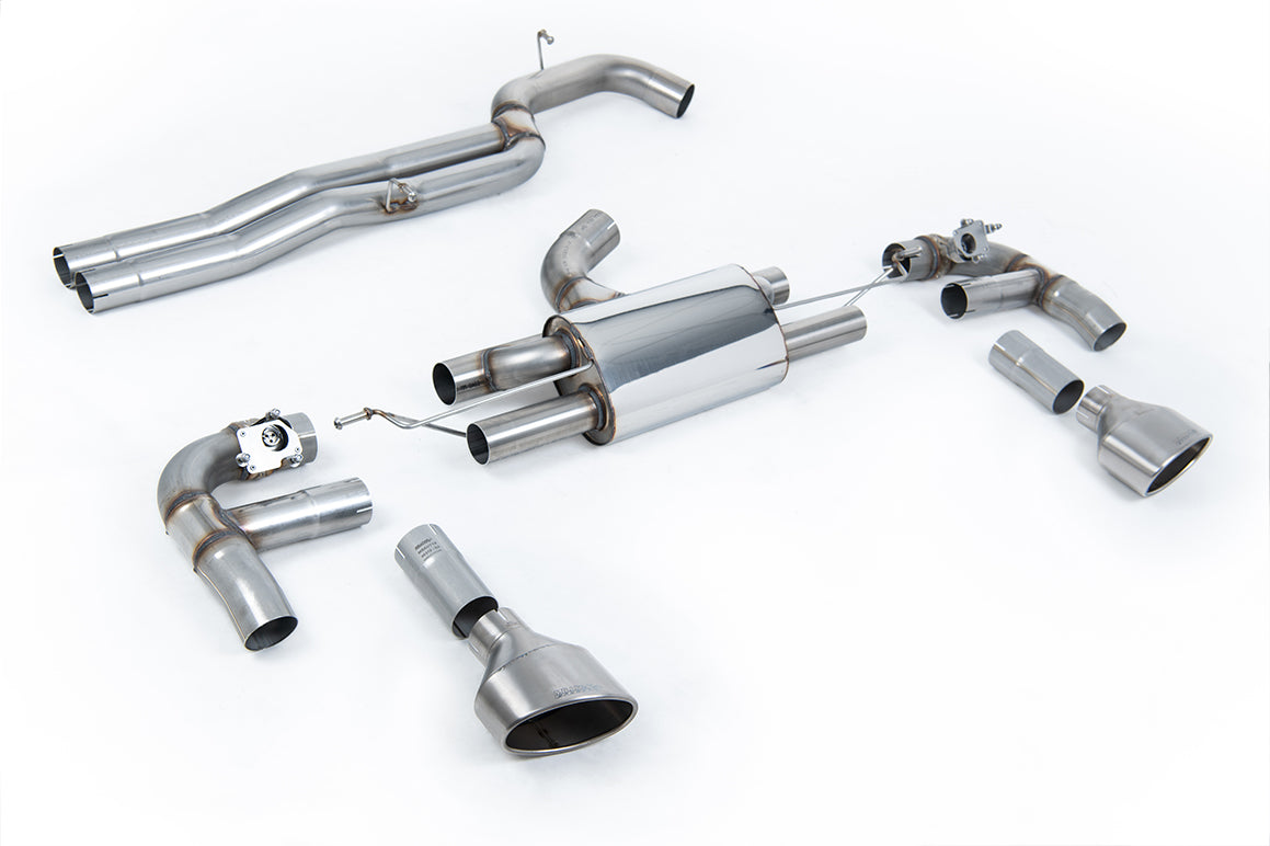 Audi RS3 8V - 80MM Race Non-Resonated (Loudest) Cat-Back Exhaust System with Titanium Trims