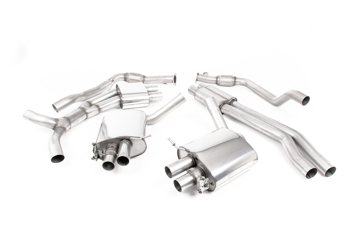 Audi RS5 B9.5 Non GPF Models - Resonated (Quieter) Cat Back Exhaust System with Polished Oval Trims