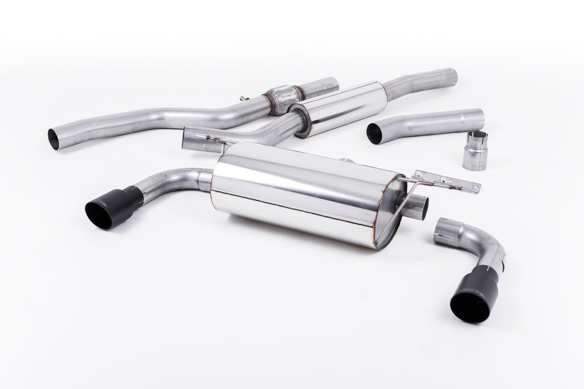 BMW 4 Series F32 428i Manual - Resonated (Quieter) Cat-Back Exhaust System with Cerakote Black Trims (For 435i M Sport Valance)