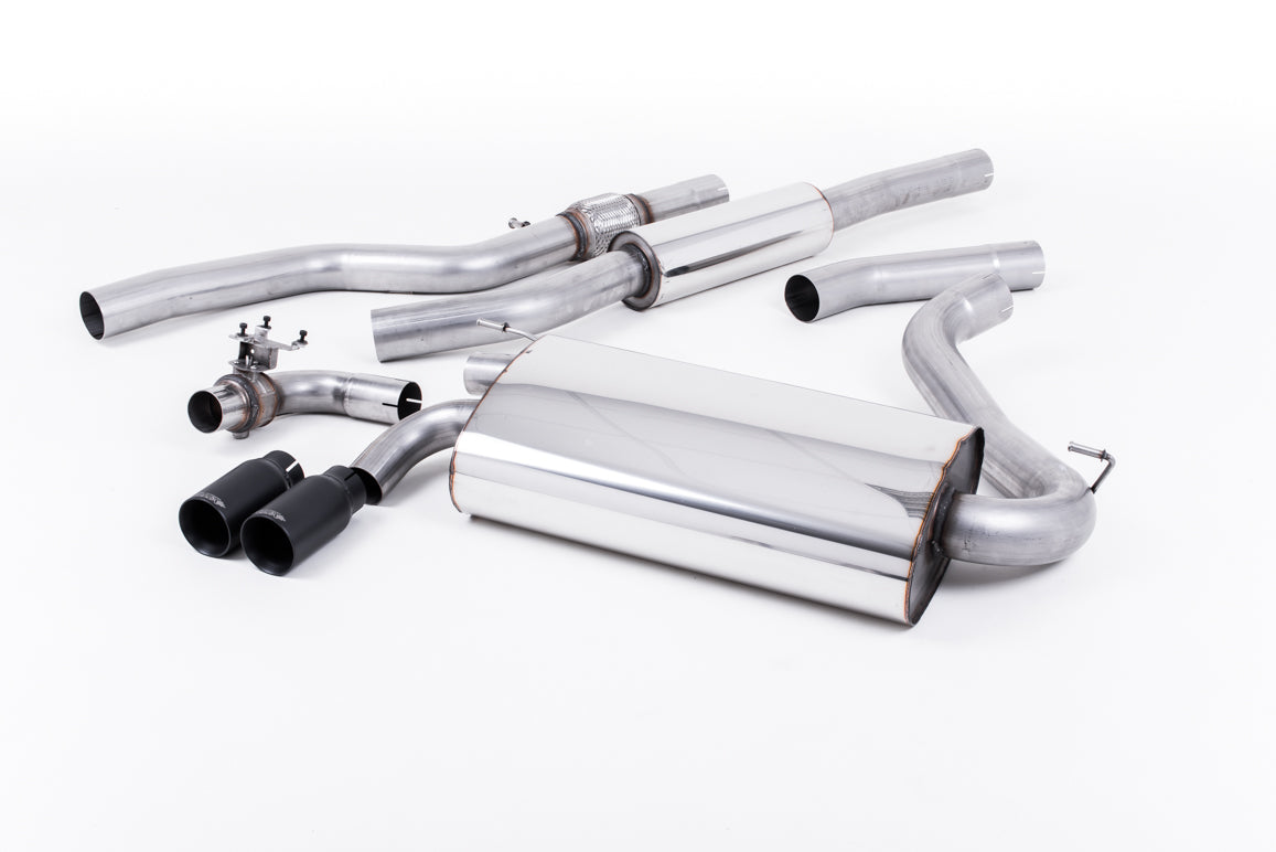 BMW 4 Series F32 428i Auto - Resonated (Quieter) Cat-Back Exhaust System with Cerakote Black Trims