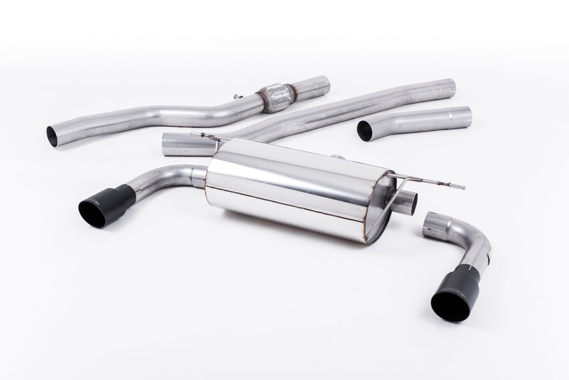 BMW 4 Series F32 428i Auto - Non-Resonated (Louder) Cat-Back Exhaust System with Cerakote Black Trims (For 435i M Sport Valance)