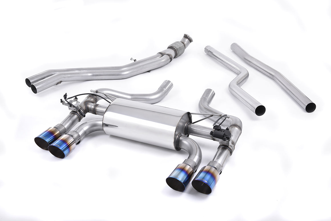 BMW F87 M2 - Cat-Back Exhaust System with Burnt Titanium GT-90 Trims