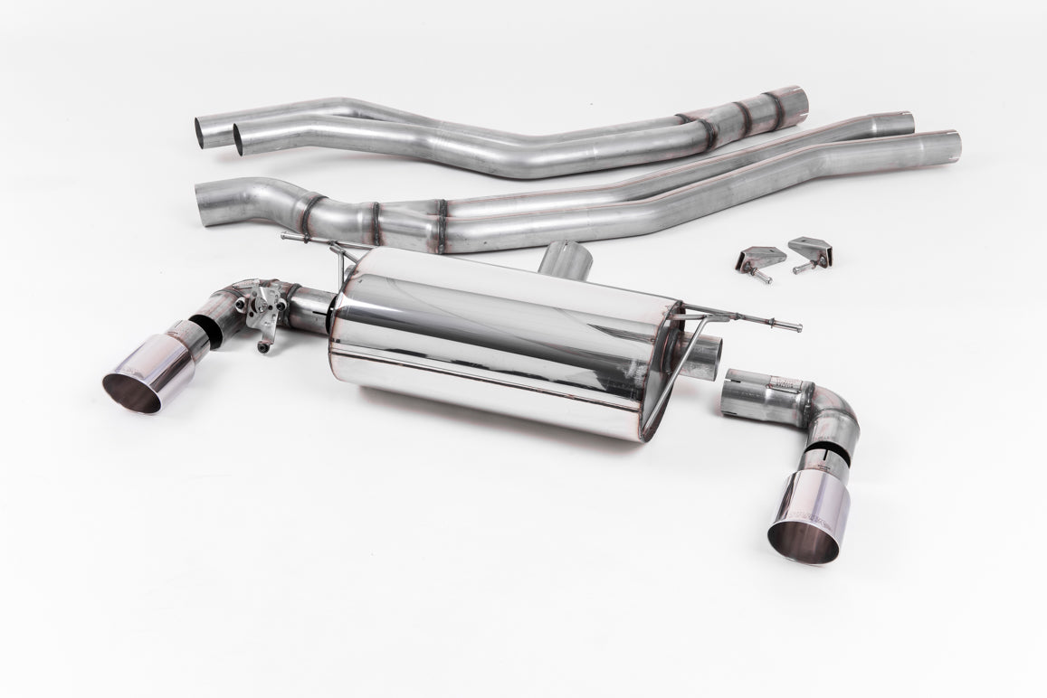 Non-Resonated (Louder) Race Cat-Back Exhaust System with Polished GT-90 Trims