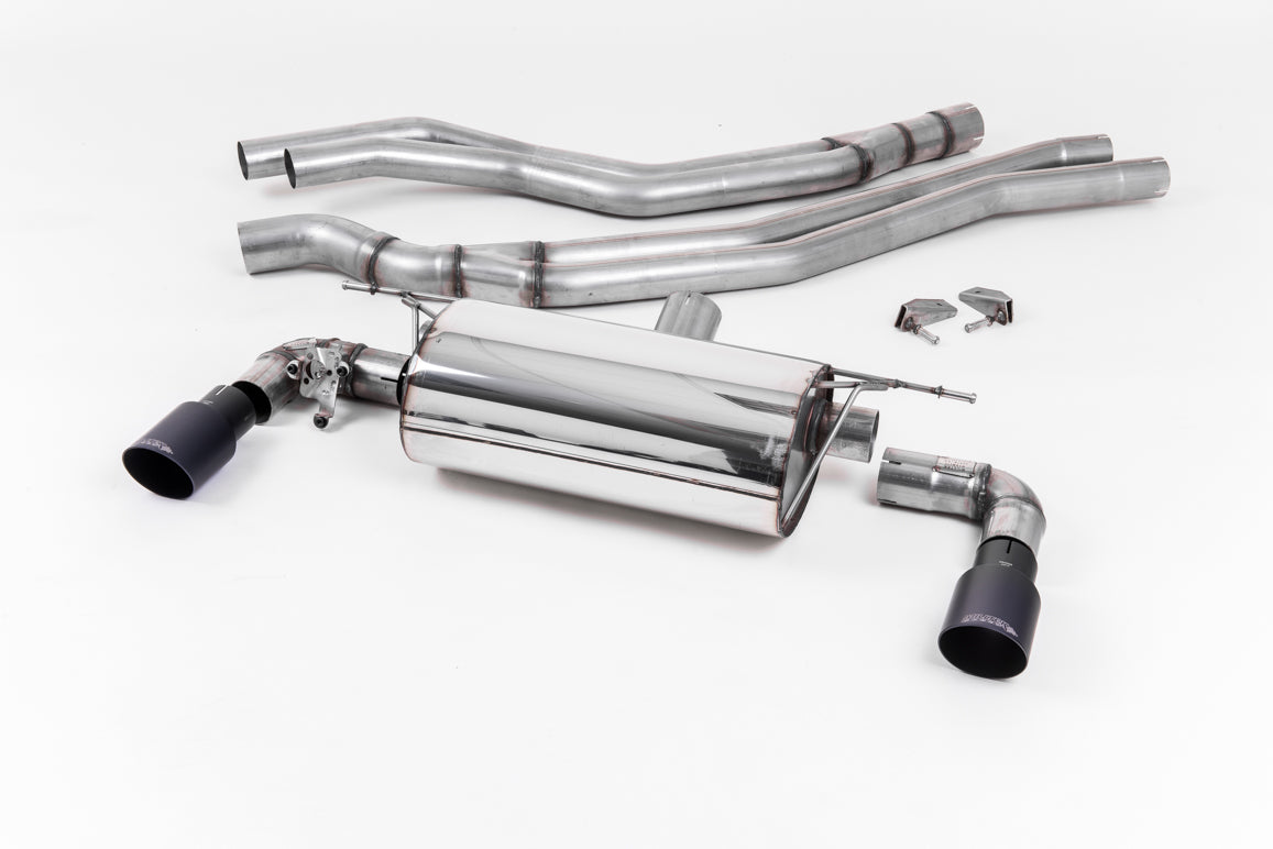 Non-Resonated (Louder) Race Cat-Back Exhaust System with Cerakote Black GT-90 Trims
