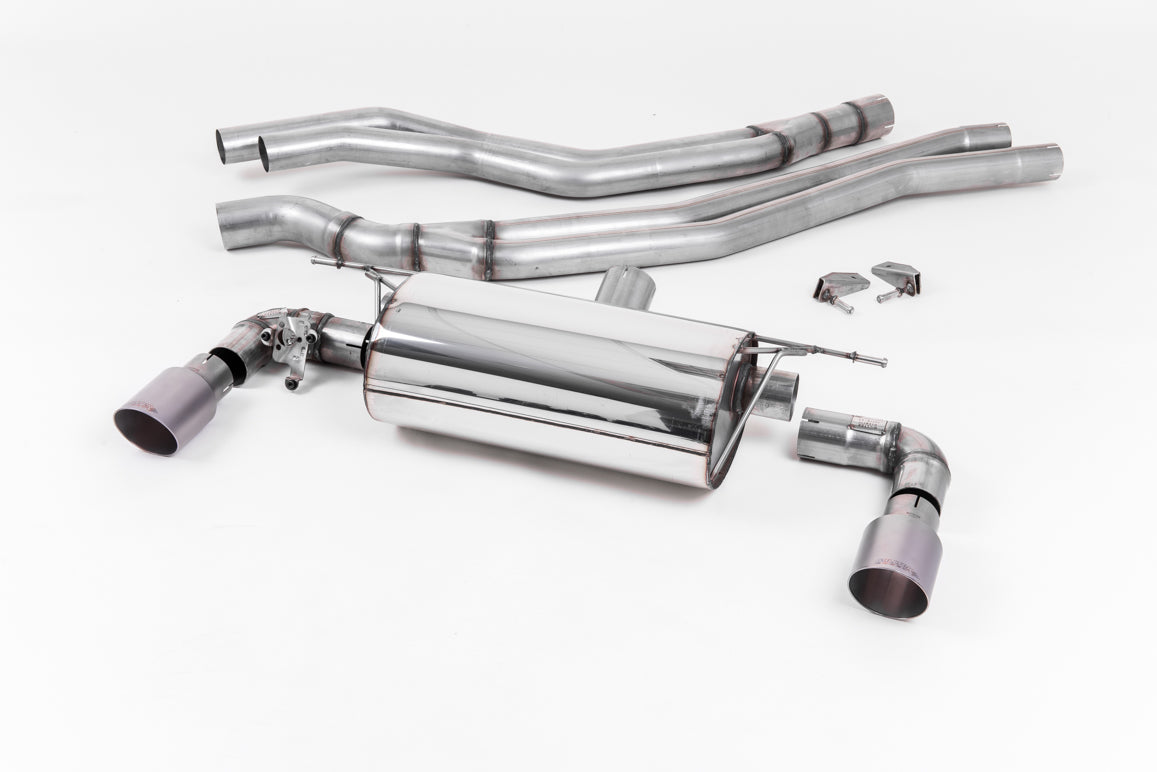 Non-Resonated (Louder) Race Cat-Back Exhaust System with Titanium GT-90 Trims