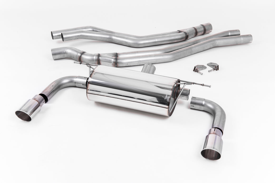 Resonated (Quieter) Cat-Back Exhaust System with Polished GT-90 Trims