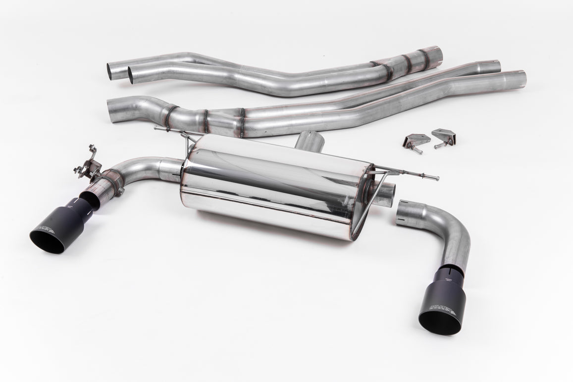 Non-Resonated (Louder) Race Cat-Back Exhaust System with Cerakote Black GT-90 Trims